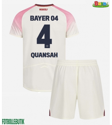 Bayer Leverkusen Jarell Quansah #4 Bortaställ Barn 2025-26 Kortärmad (+ Korta byxor)